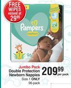 Dis-Chem Pampers double protection newborn nappies jumbo pack-96 per pack offer
