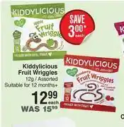 Dis-Chem Kiddylicious fruit wriggles assorted (suitable for 12 months+)-12 g each offer