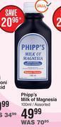 Dis-Chem Phipp's milk of magnesia assorted-100ml offer