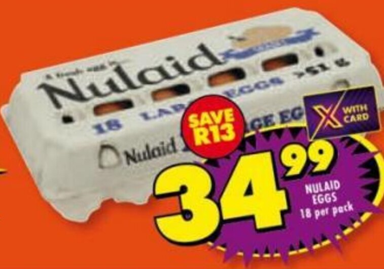 Nulaid Eggs 18 per pack offer at Shoprite