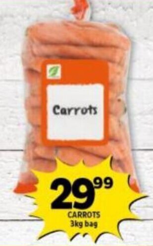 Shoprite Carrots 3kg bag offer