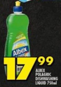 Shoprite Albex Polagric Dishwashing Liquid 750 ml offer