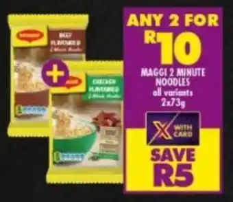 Shoprite Maggi 2 Minute Noodles 2x73g offer