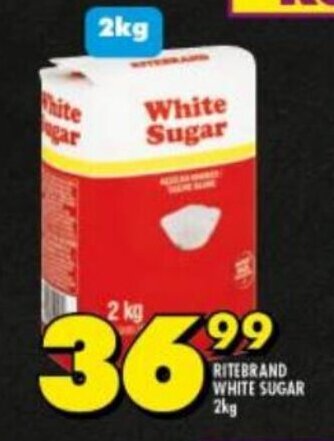 Shoprite Ritebrand White Sugar 2kg offer
