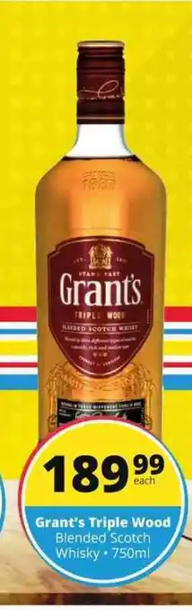 Liquor City Grant's Triple Wood Blended Scotch Whisky 750ml offer