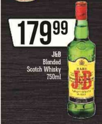Spar Tops J&B Blended Scotch Whisky 750ml offer