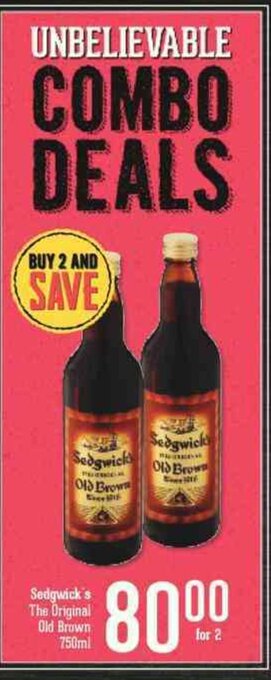 Spar Tops Sedgwick's The Original Old Brown 750ml offer