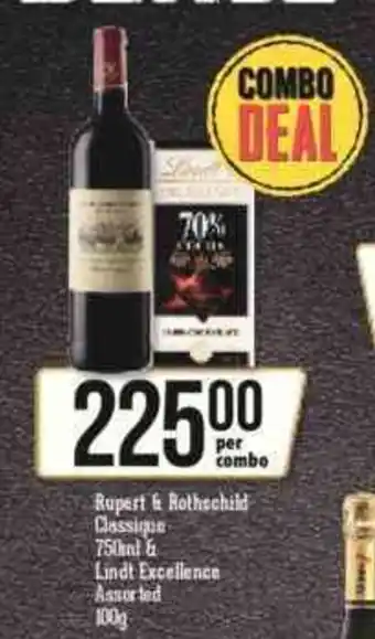 Rupert & Rothschild Classique 750ml & Lindt Excellence Assorted 100g