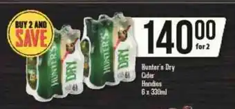 Hunter's Dry Cider Handies 6 x 330ml