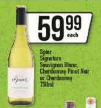 Spar Tops Spier Signature Sauvignon Blanc, Chardonnay Pinot Noir or Chardonnay 750ml offer