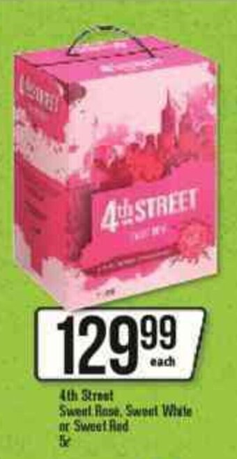 4th Street Sweet Rose, Sweet White or Sweet Red 5L