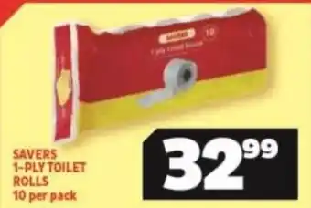 Usave Savers 1-Ply Rolls 10 per pack offer