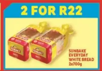 Usave Sunbake Everyday White Bread 2x700g offer