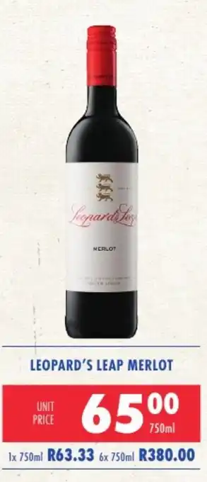 Ultra Liquors Leopard's Leap Merlot offer