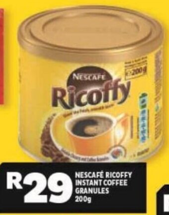Usave Nescafe Ricoffy Instant Coffee Granules 200g offer