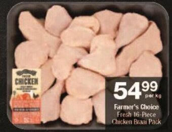 Checkers Farmer's Choice Fresh 16-Piece Chicken Braai Pack offer
