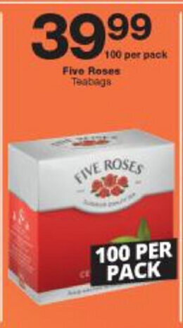 Checkers Five Roses Teabags 100 per pack offer