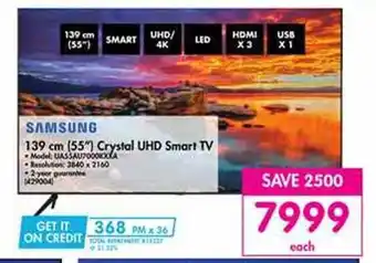 Makro Samsung 139cm (55") Crystal UHD Smart TV offer