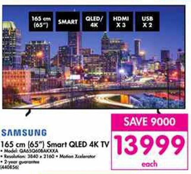 Samsung 165cm(65") Smart QLED 4K TV offer at Makro