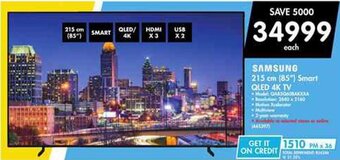 Makro Samsung 215 cm (85") Smart QLED 4K TV offer