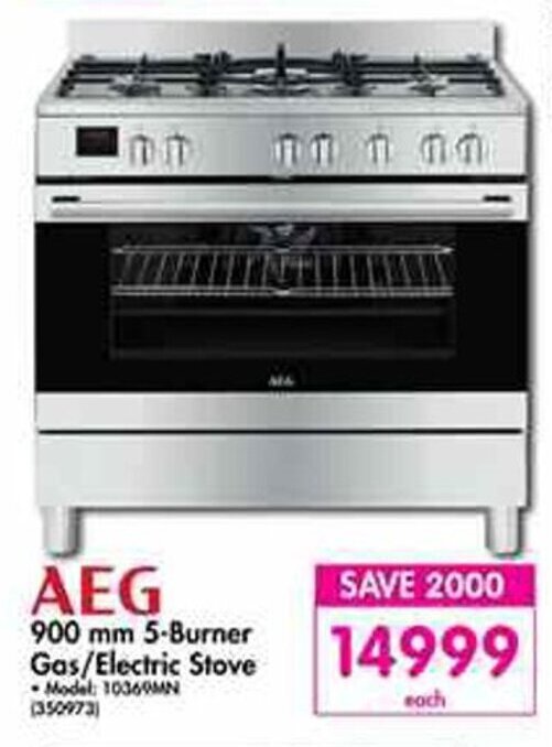 AEG 900mm 5Burner Gas/Electric Stove offer at Makro
