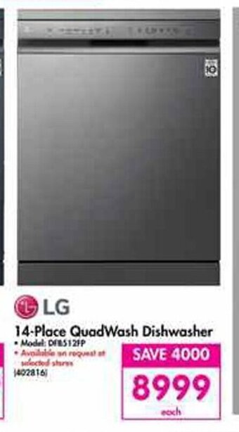 Makro LG 14-Place QuadWash Dishwasher offer