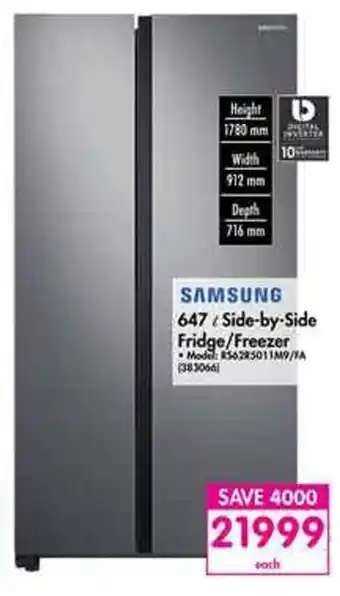 Makro Samsung 647 ℓ Side-by-Side Fridge/Freezer offer