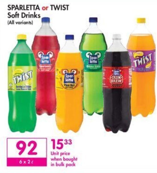 Sparletta or Twist Soft Drinks offer at Makro