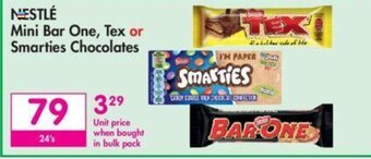Makro Nestle Mini Bar One, Tex or Smarties Chocolates offer