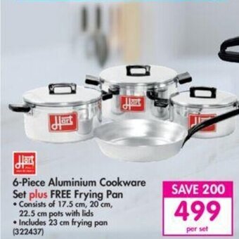 Makro Hart 6-Piece Aluminium Cookware set plus Free Frying Pan offer