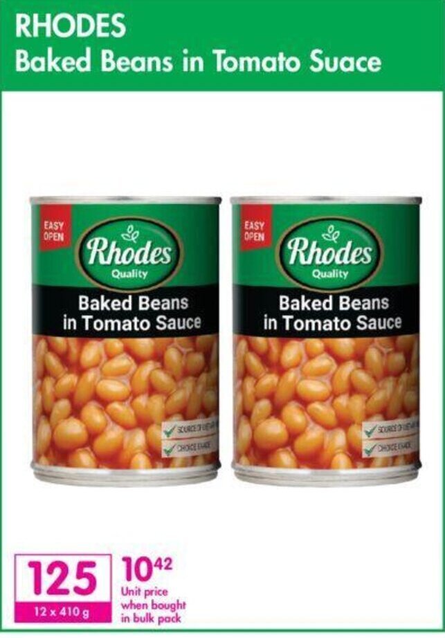 Rhodes Baked Beans in Tomato Sauce offer at Makro