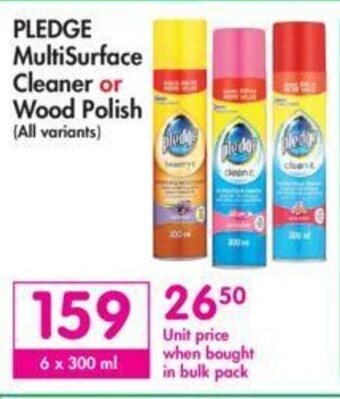 Makro Pledge MultiSurface Cleaner or Wood Polish offer