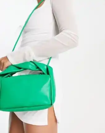 Asos design crossbody bag with twisted top handle in green