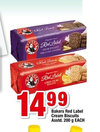 OK Foods Bakers Red Label Cream Biscuits Asstd. 200g each offer