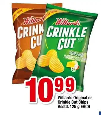 OK Foods Willards Original or Crinkle Cut Chips Asstd. 125g each offer