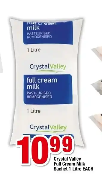 OK Foods Crystal Valley Full Cream Milk Sachet 1 Litre each offer