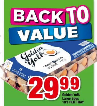 OK Foods Golden Yolk Large Eggs 18's per tray offer