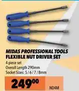 Midas professional tools flexible nut driver set nd4m
