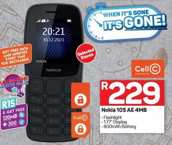 Pick n Pay Nokia 105 AE 4MB offer
