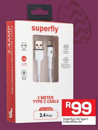 Pick n Pay Superfly 2.4A Type C Cable White 2m offer