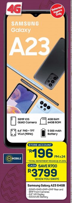 Pick n Pay Samsung Galaxy A23 64GB offer