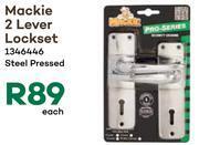 Mackie 2 lever lockset steel pressed 1346446-each
