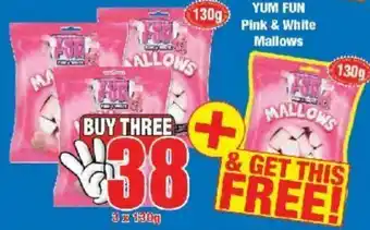 Boxer Yum Fun Pink & White Mallows 130g offer
