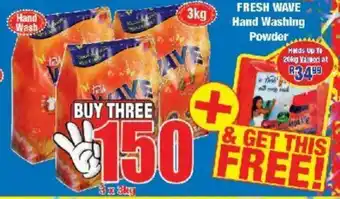 Boxer Fresh Wave Hand Washing Powder 3kg offer