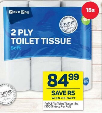 Pick n Pay PnP 2 Ply Toilet Tissue 18s offer