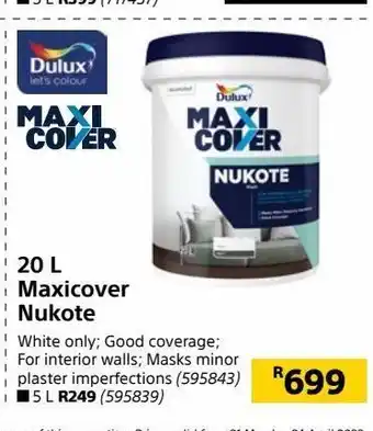 Builders Warehouse 20 l maxicover nukote offer