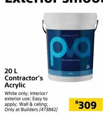 Builders Warehouse 20 l contractor`s acrylic offer