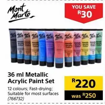 Builders Warehouse 36 ml metallic acrylic paint set offer