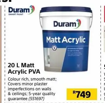 Builders Warehouse 20 l matt acrylic pva offer