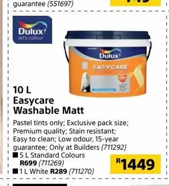 Builders Warehouse 10 l easycare washable matt offer